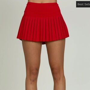 Alo red tennis skirt